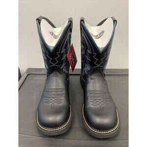 Justin GY9537 8in Gypsy Womens Onyx Black Lyla Leather Cowboy Boots Size 9B